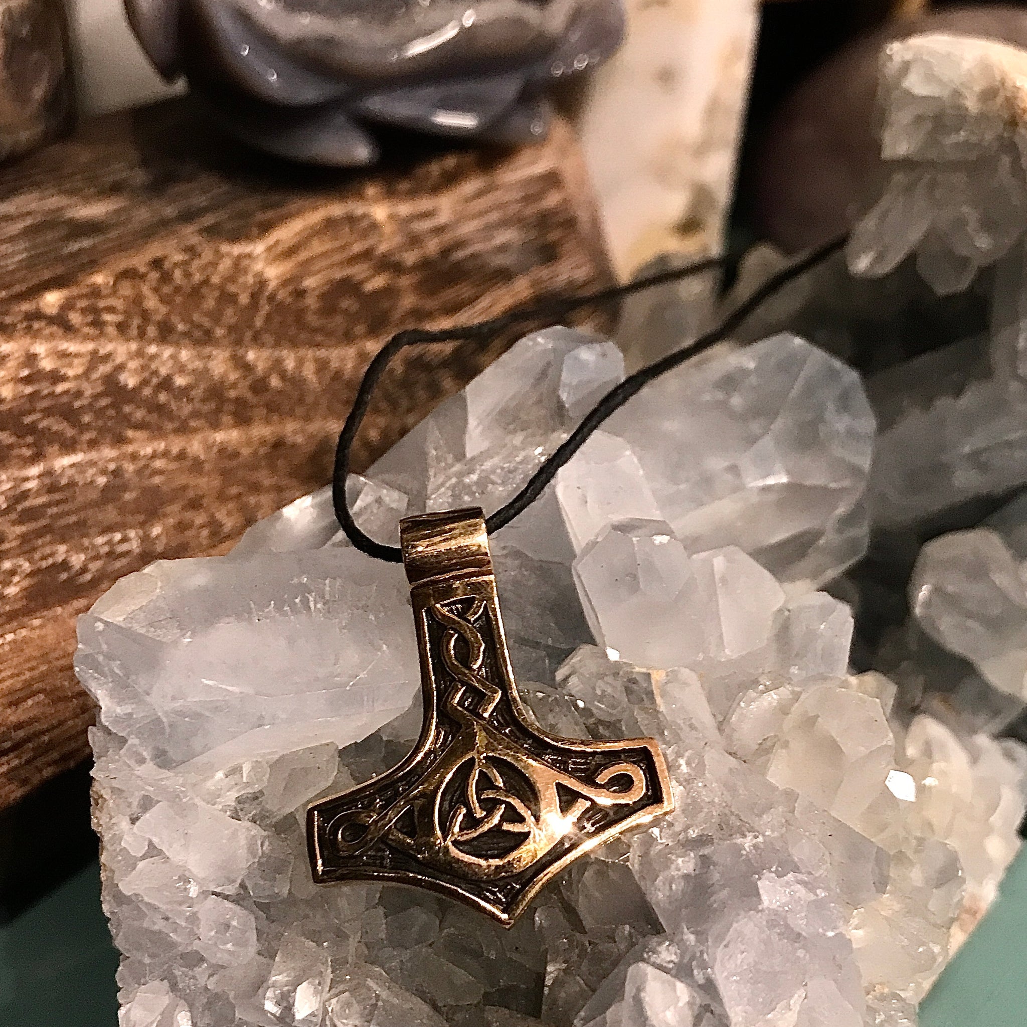 Thor's Hammer Bronze Pendant Necklace