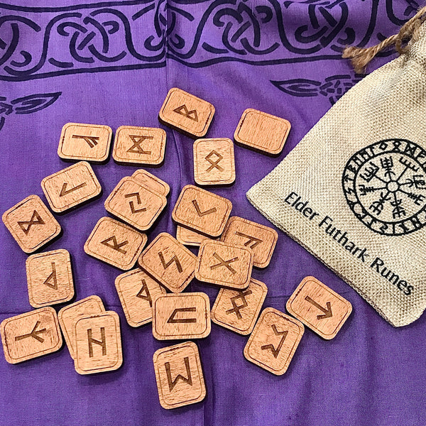 Elder Futhark Wooden Runes~Ember
