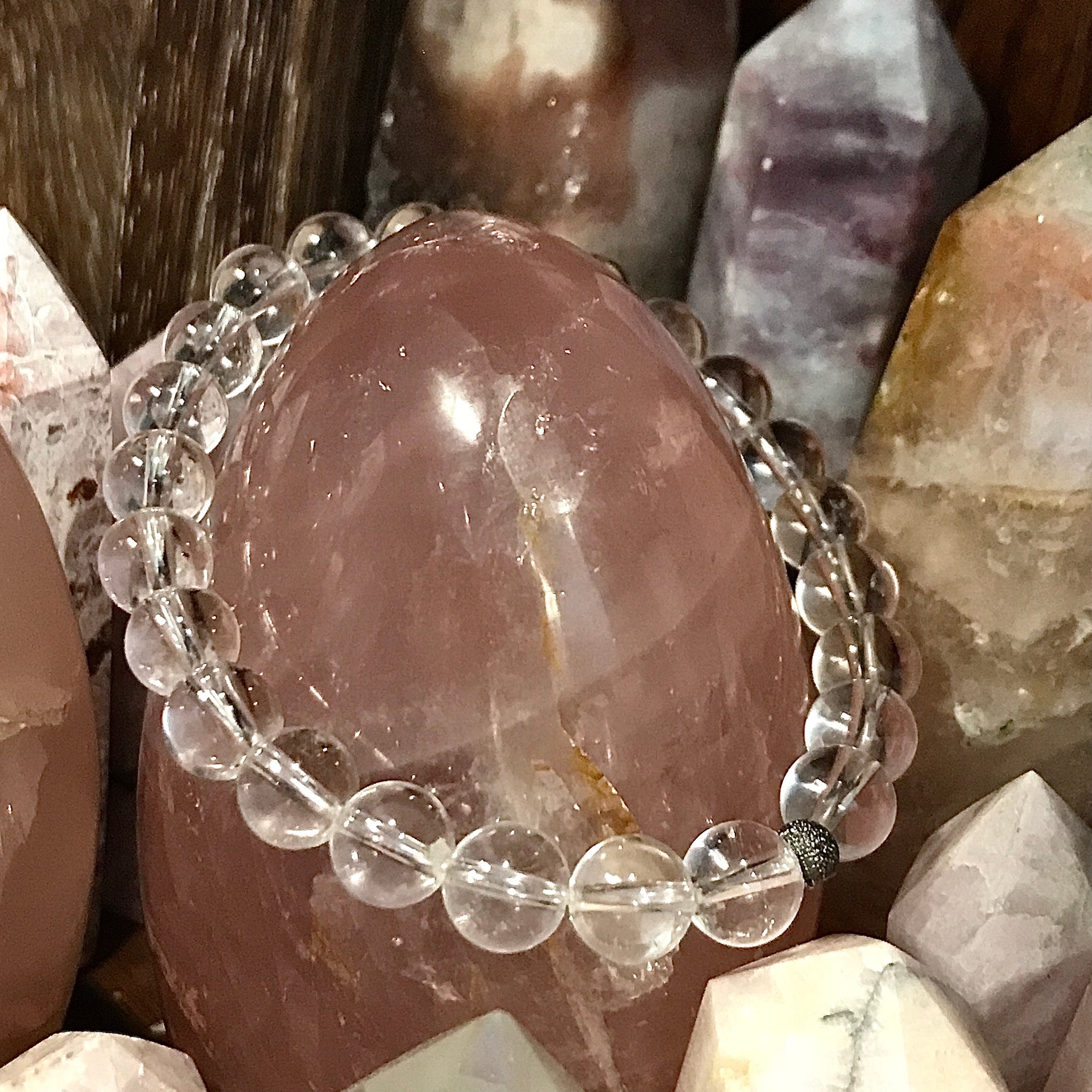 Quartz Crystal Stackable 8mm Bracelet