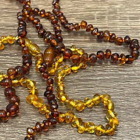 Baltic Amber Teething Baby Necklace & Double Bracelet