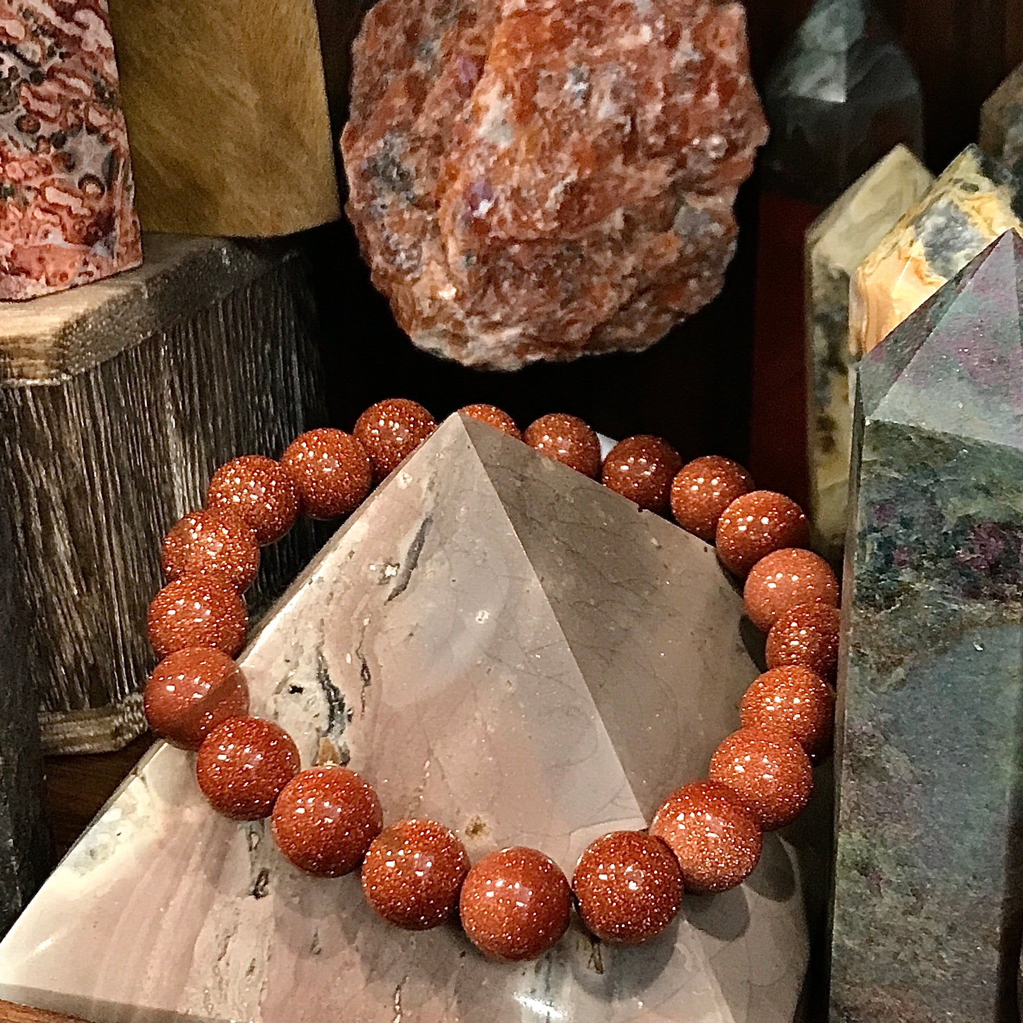 Goldstone 8mm Stretch Stackable Bracelet