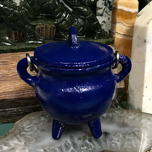 Powder Coat Finish Color Cast Iron Cauldron 2.75 inch In Blue