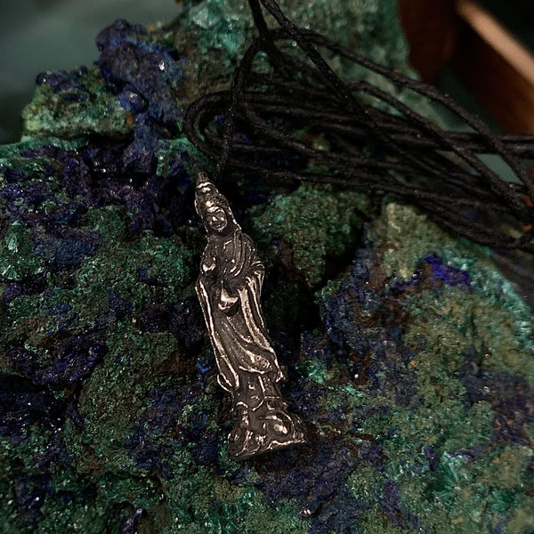 Quan Yin Pewter Pendant Necklace