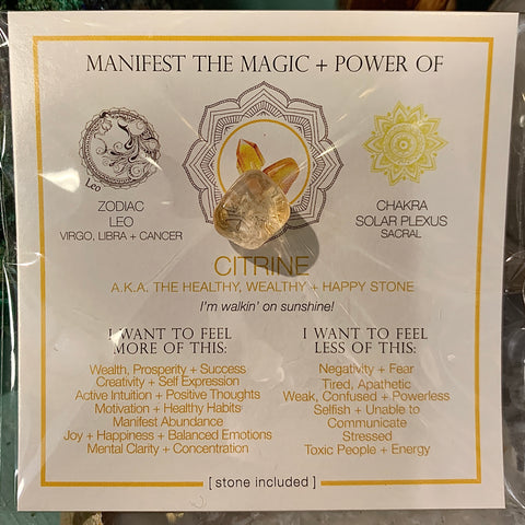 Manifestation Magic Stone Card- Citrine