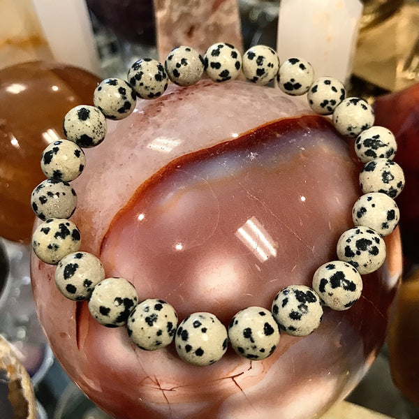 Dalmation Jasper Stackable Bracelet by Zen Den San Pedro | 8mm