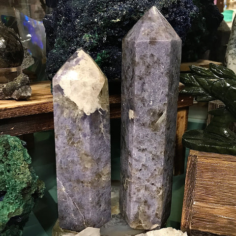 Lepidolite with Smoky Quartz Larger Generator Tower