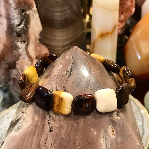 Mookaite Square Stackable 12mm Bracelet