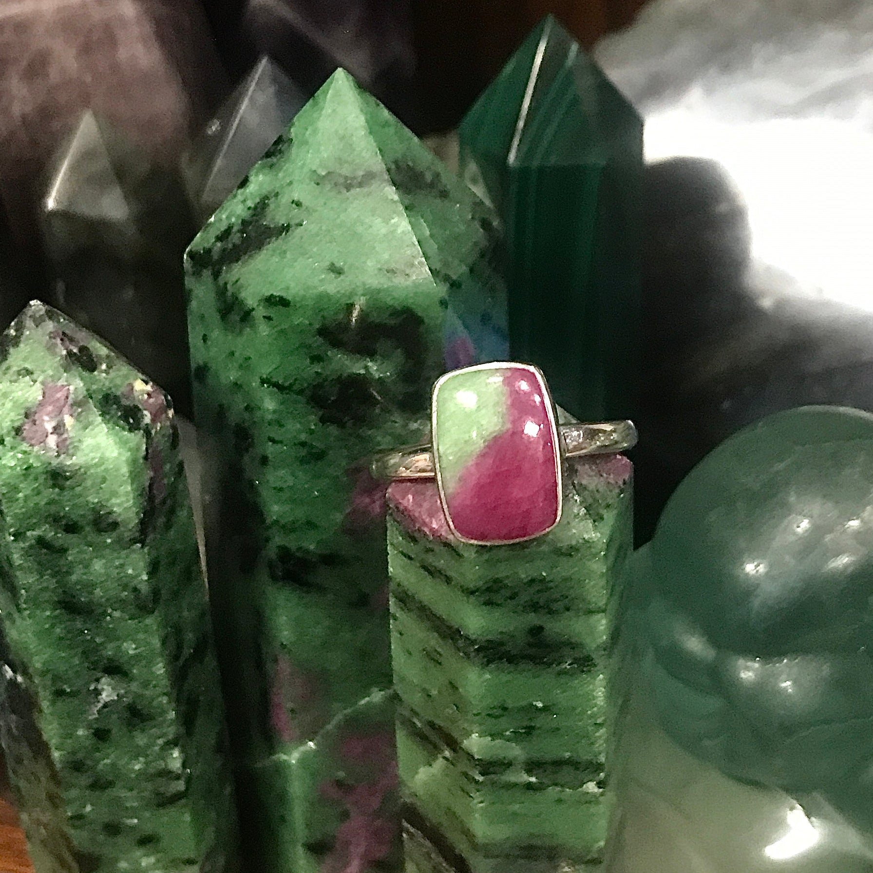 Ruby Zoisite Sterling Silver Ring