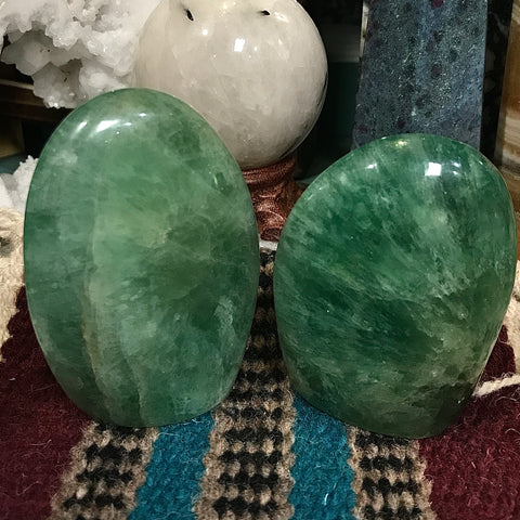 Green Fluorite Cut Base Polished Freeform