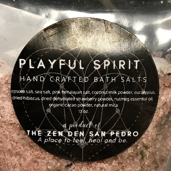 Playful Spirit Spiritual Bath Salts with Gemstones Citrine and Quartz