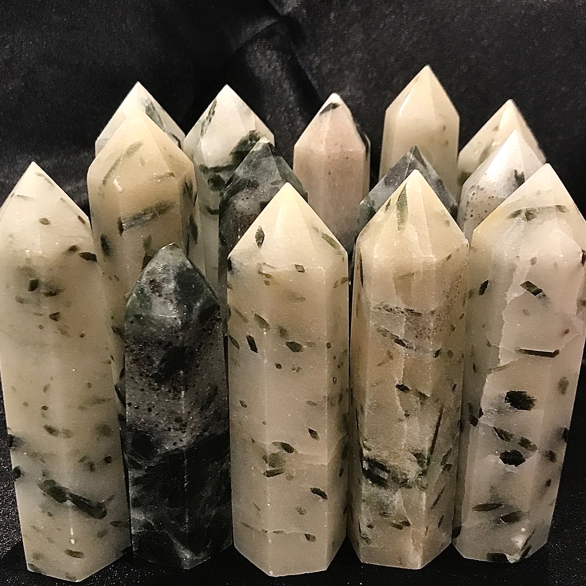 Green Tourmalated Quartz Tower