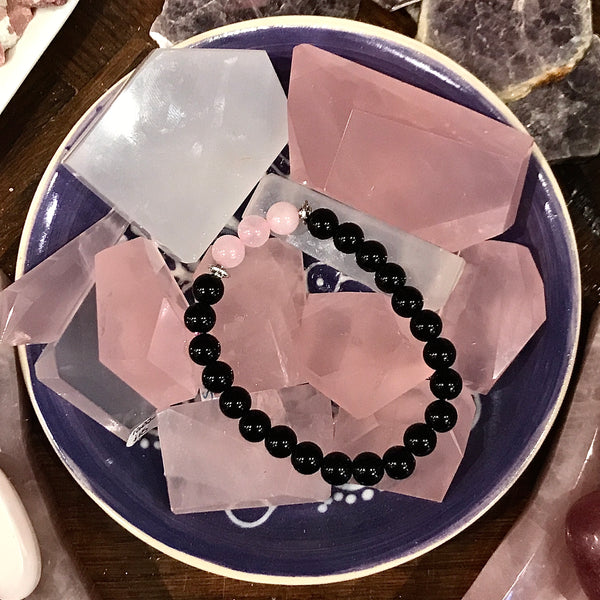 Obsidian Bracelet with Gemstone