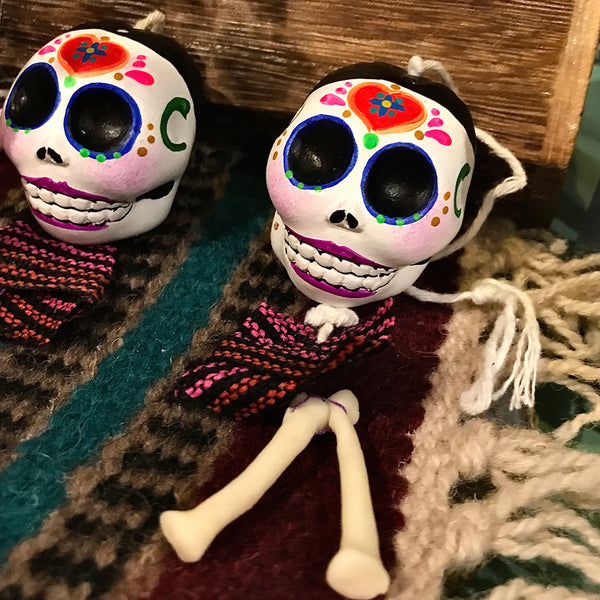 Sugar Skull Sculpture Handmade in Mexico