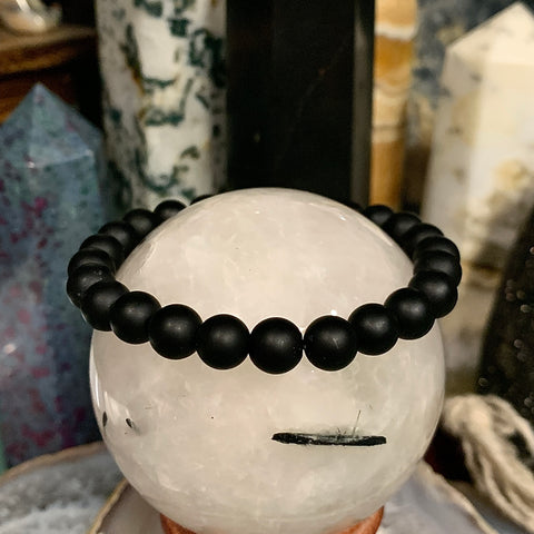 Matte Obsidian 8mm Stackable Bracelet