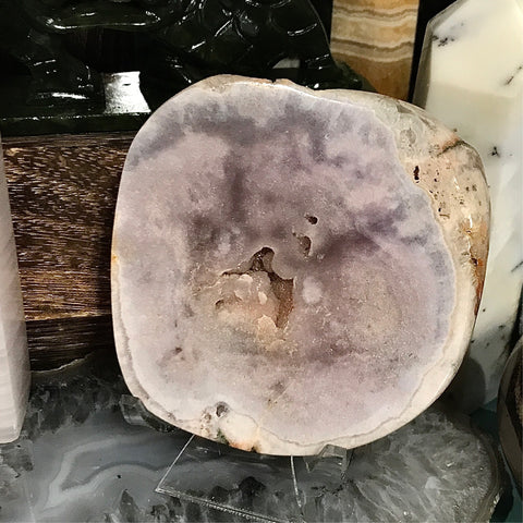 Pink Amethyst Free Form Polished Slice 4 Inch