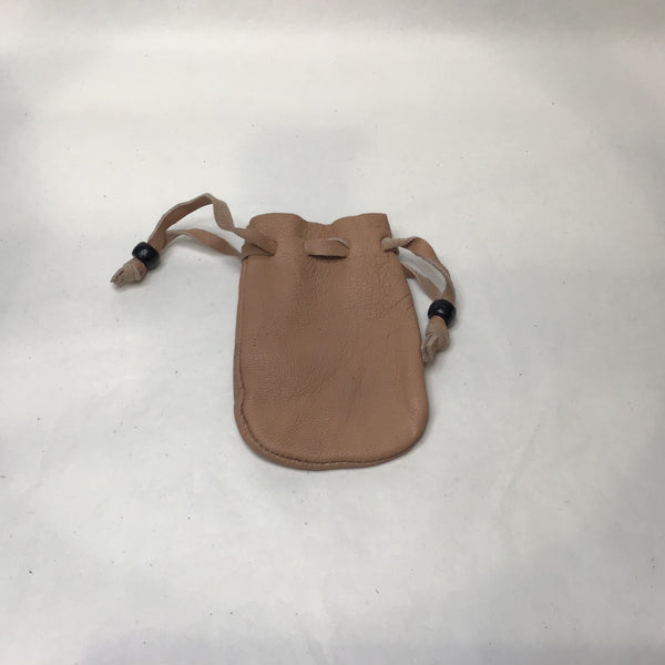 Leather Mojo Pouch with Drawstring Closure