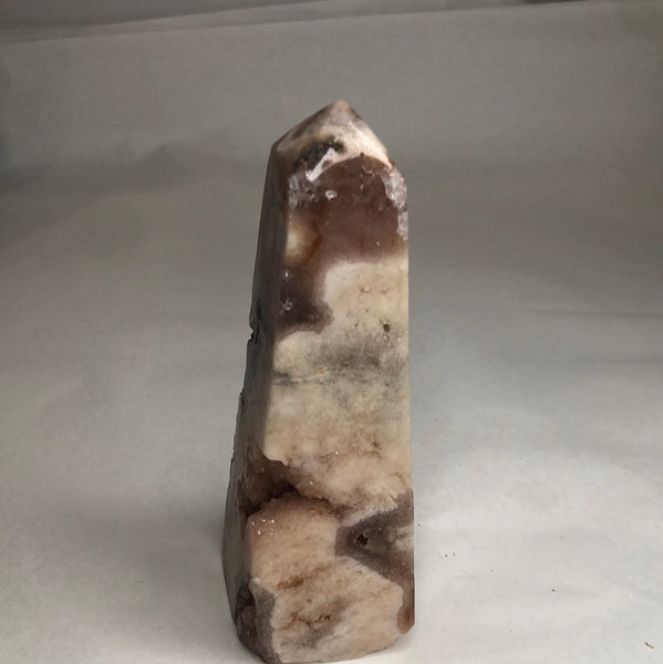 Pink Amethyst Obelisk Tower with Druzy from Argentina