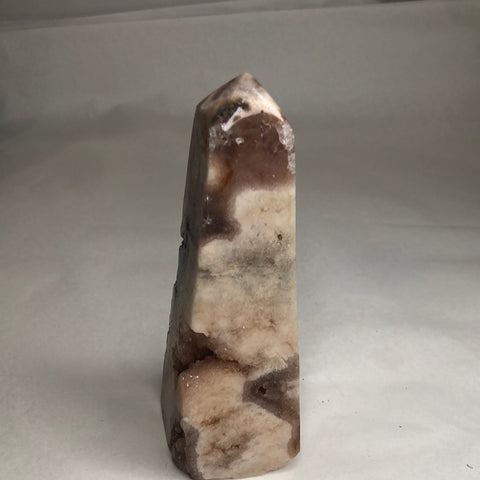 Pink Amethyst Obelisk Tower with Druzy from Argentina