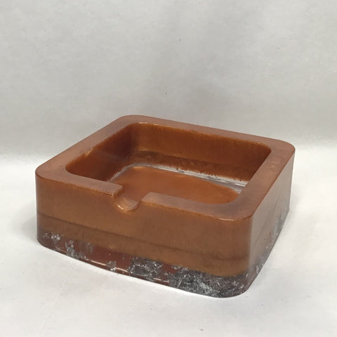 Resin Ashtray with Copper and Silver Flake