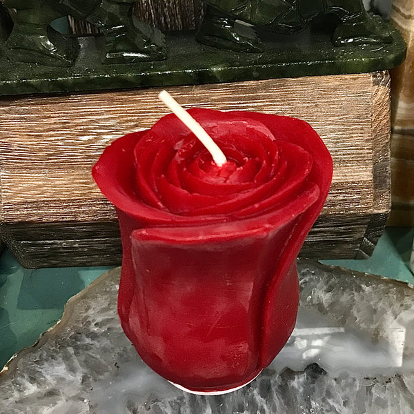 Beeswax Rose Candle Boxed 2 Inch