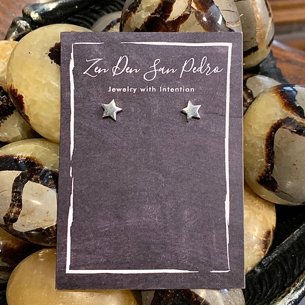 Star Sterling Silver Post Earrings