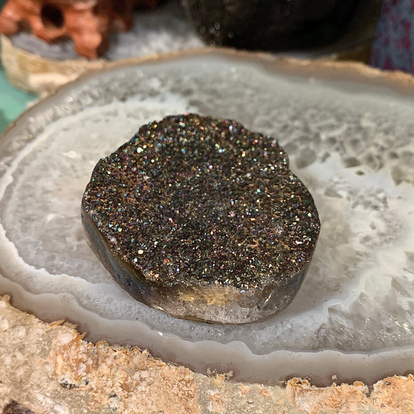 Titanium Aura Druzy Hearts