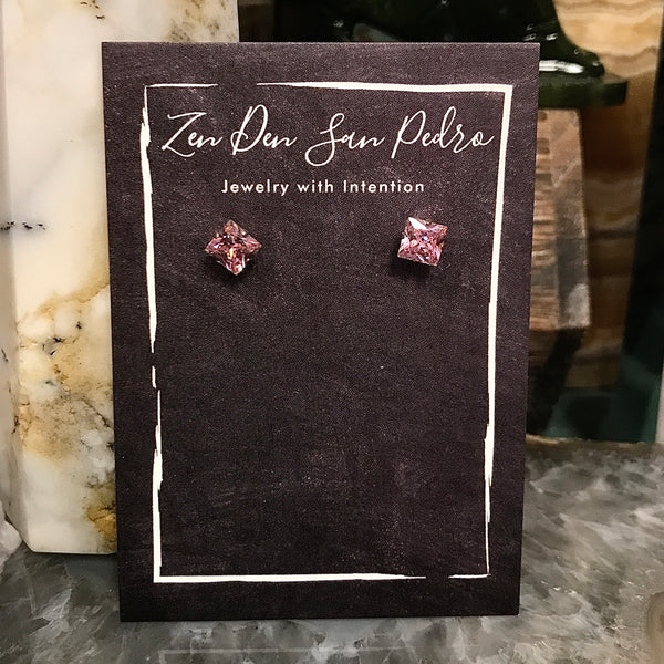 Cubic Zirconia Sterling Silver Post Earrings