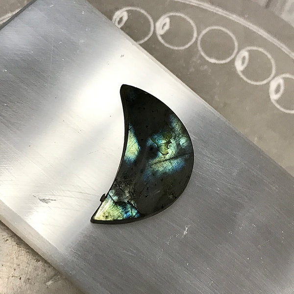 Labradorite Crescent Moon Carving