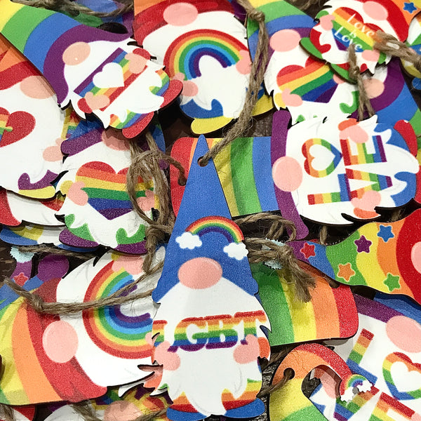 Rainbow Pride Gnome Ornament