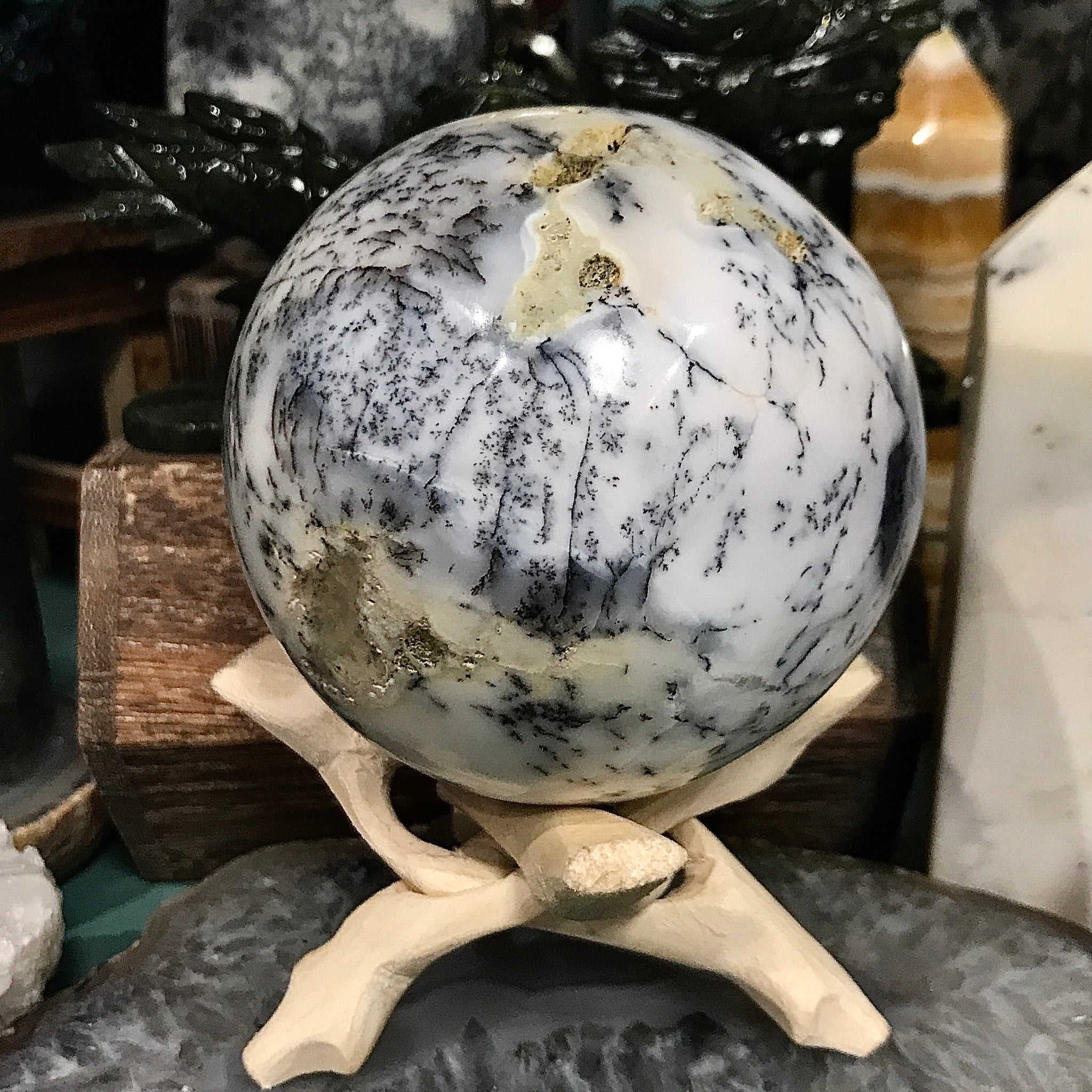 Dendritic Opal 4.5 Inch Sphere