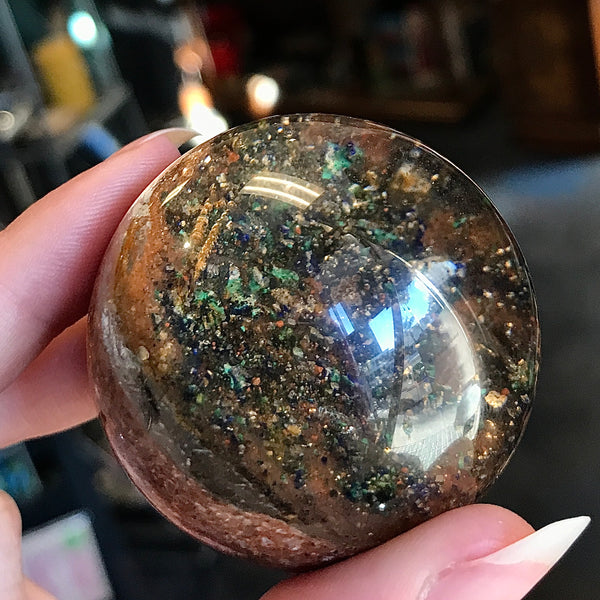 Garden Quartz Sphere with Azurite Inclusions 29 - 36mm