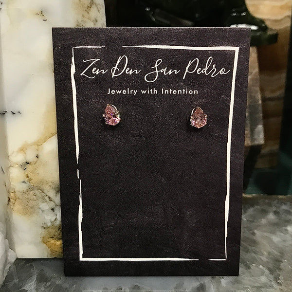 Cubic Zirconia Sterling Silver Post Earrings