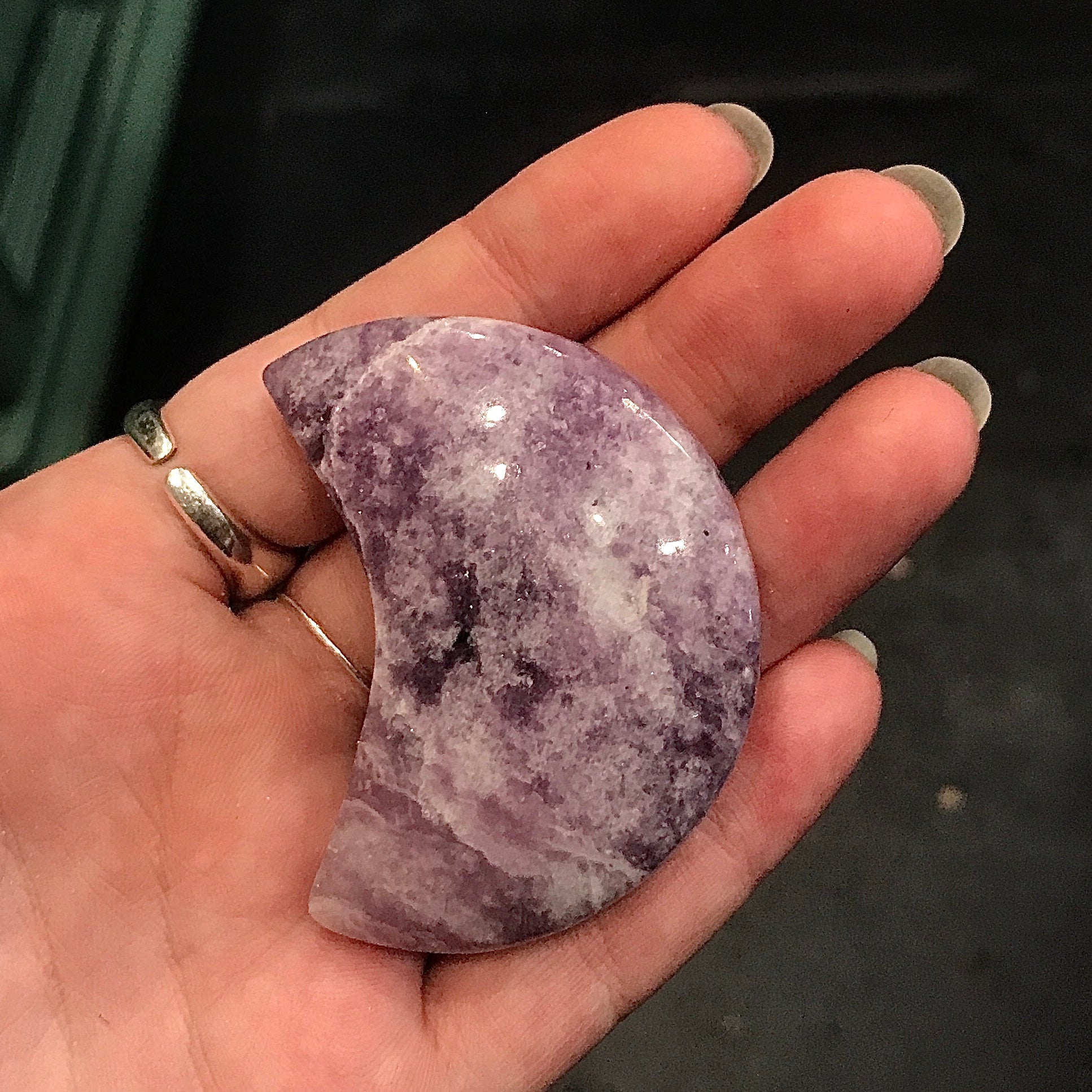 Lepidolite Crescent Moon - 2 inch