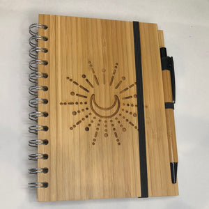 Seed of Life Evolve  Bamboo 5 x 7 Inch Journal with Pen