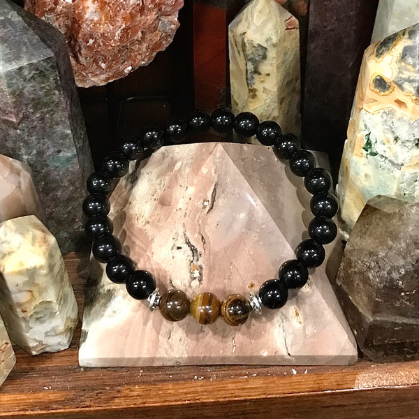 Obsidian Bracelet with Gemstone