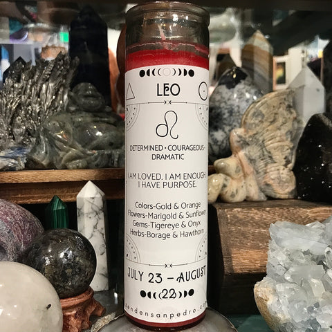 Leo Zodiac Pillar Zen Den Candle