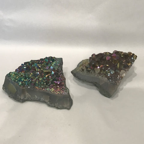 Rainbow Aura Amethyst Druzy Freeform