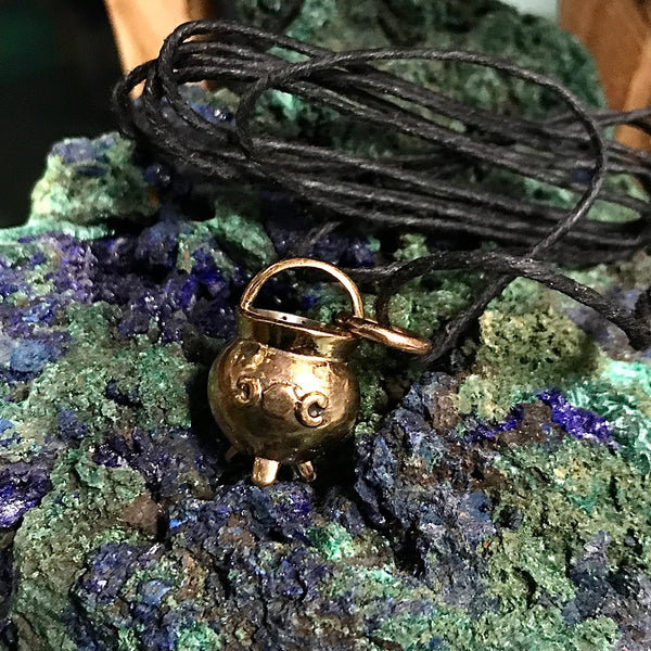 Witches Cauldron Bronze Pendant Necklace