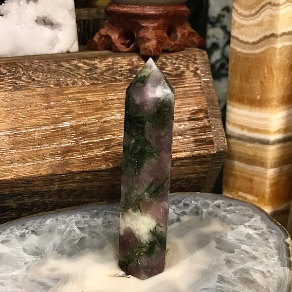 Pink and Green Tourmaline Generator Tower