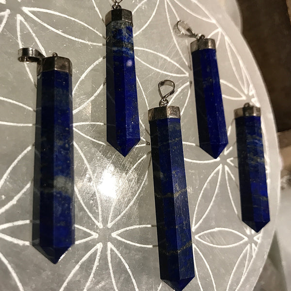 Lapis Lazuli Sterling Silver Terminated Pendant 2 to 2.5 Inch