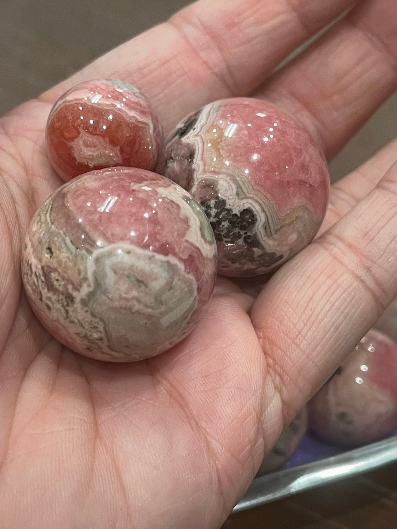 Rhodochrosite Sphere-Assorted 1.25 to 1.5 inch