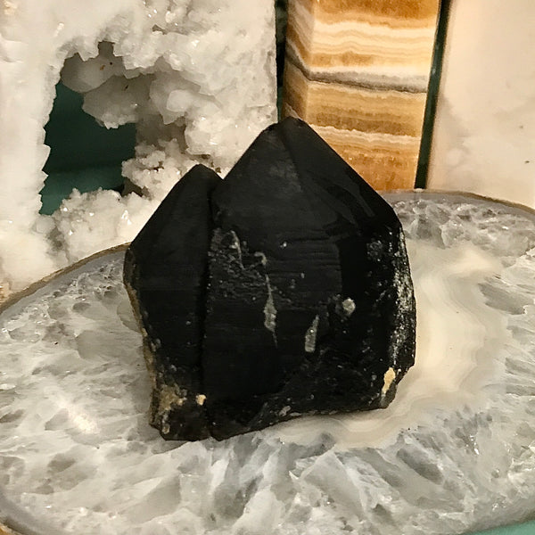 Black Quartz Raw Point