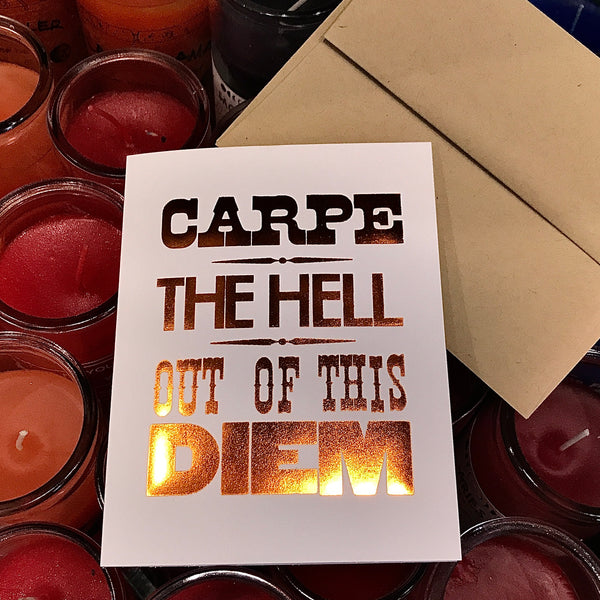 Carpe the Hell out of this Diem Mini Notecard by Tiramisu Paperie 