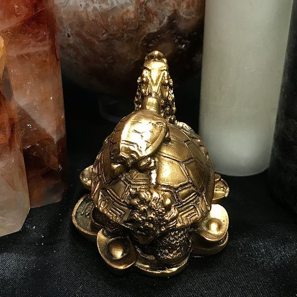 Money Turtle Gold Finish Statue