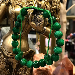 Dark Green Jade 8mm Macrame Bracelet by Zen Den San Pedro