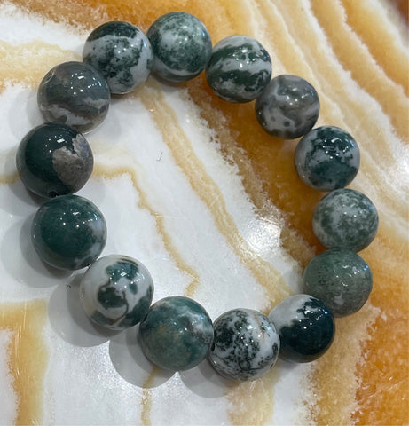 Tree Agate Stackable Bracelet 12mm Round