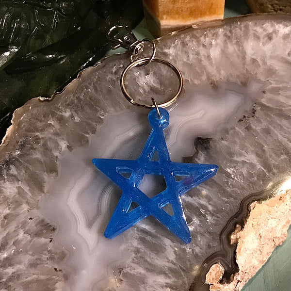 Pentagram Resin Keychains