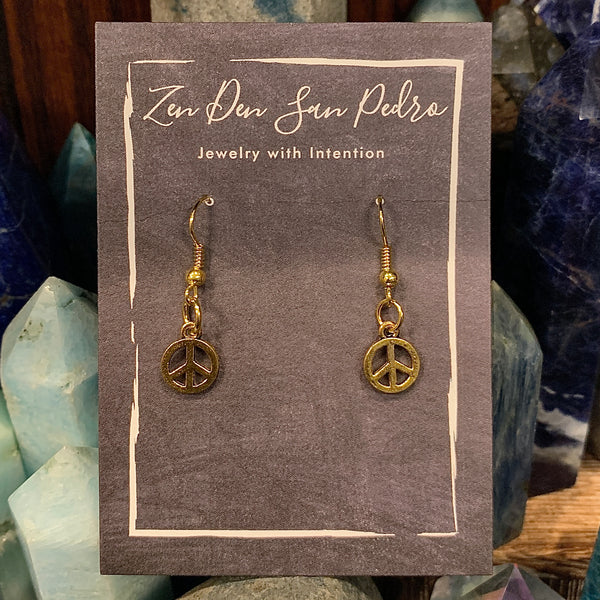 Peace Gold Plate Earrings