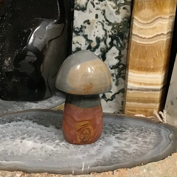 Polychrome Jasper 2 Inch Mushroom Carving