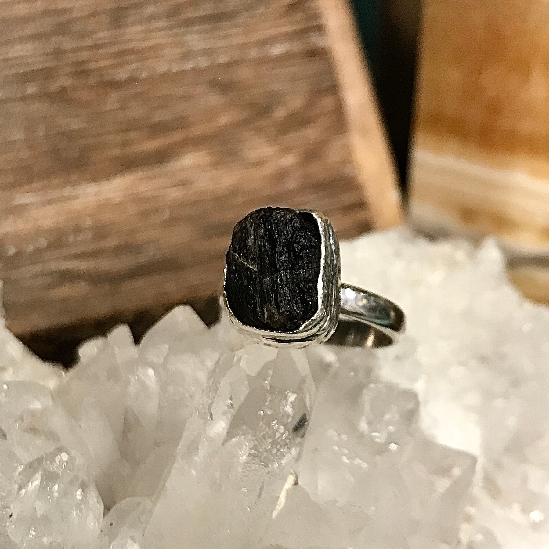 Moldavite Sterling Silver Ring